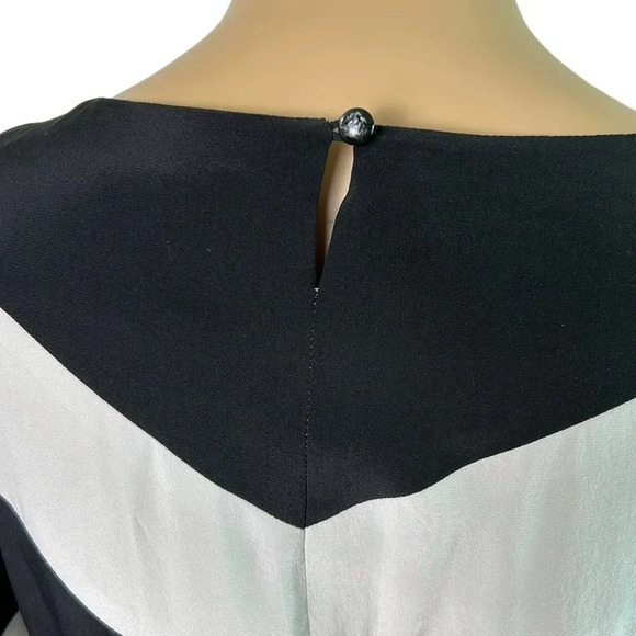 Jacob   chevron silk dress. Black & white,fit & flare colorblock  EC,Small - Picture 9 of 12